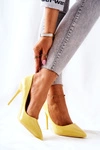 Eleganckie Lakierowane Szpilki Żółte Adrinnah