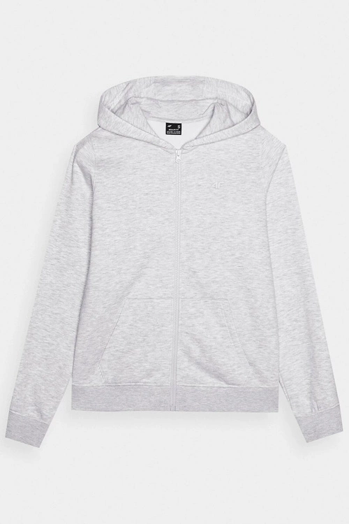 Bluza Damska Dresowa Z Kapturem Rozpinana Bawełniana 4F Szara 4FWMM00TSWSF1467-27M