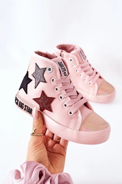 Dziecięce Wysokie Trampki Z Suwakiem BIG STAR II374030 Różowe