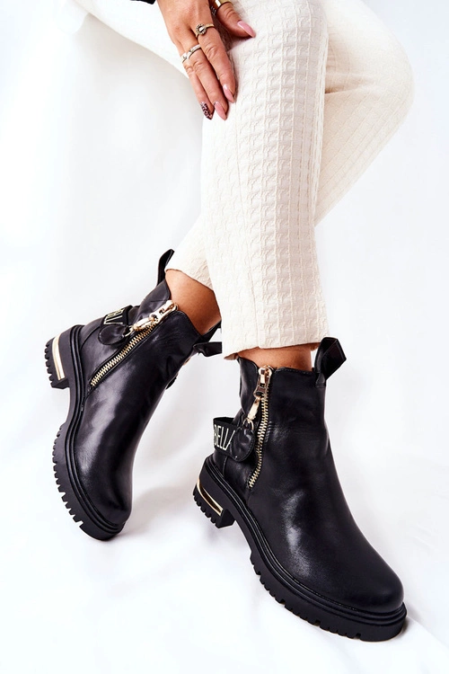 Klasyczne Botki Z Paskiem Czarne Lorie