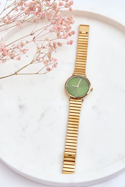 Damski Wodoodporny Zegarek Na Bransolecie Giorgio&Dario Złoto-Zielony