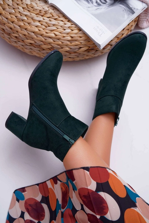 Botki Damskie Na Obcasie Sergio Leone Zielone BT522