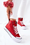 Wysokie Trampki Na Platformie Big Star II274018 Czerwone