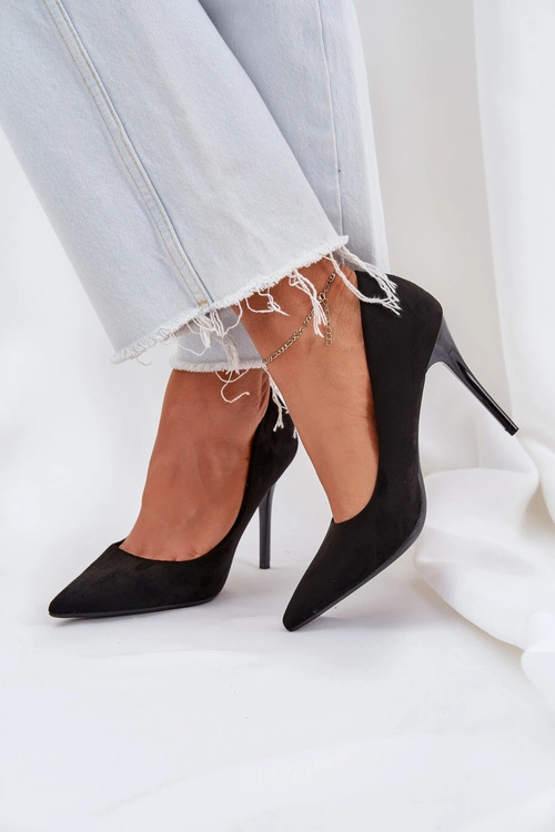 Klasyczne Szpilki Z Eko Zamszu Czarne Navinda