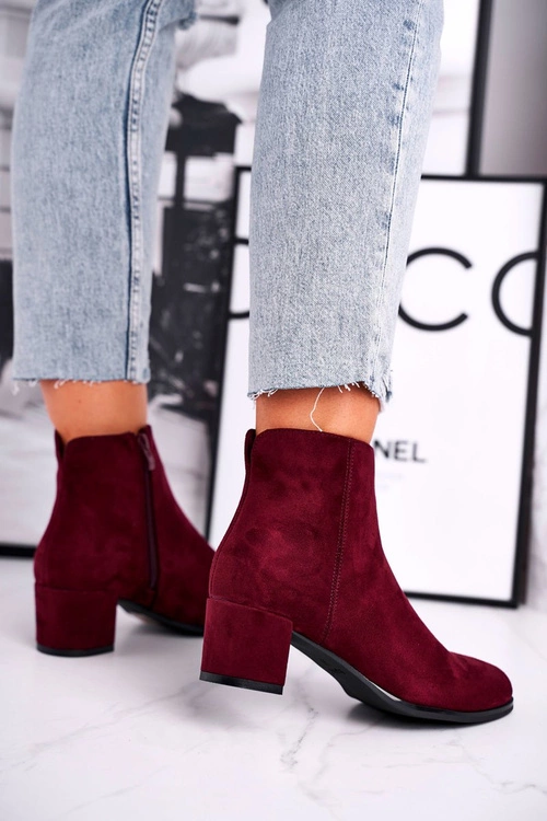 Botki Damskie Sergio Leone Bordowe BT528