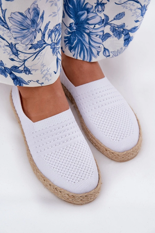 Damskie Espadryle Z Plecionką Vinceza 13624 Białe