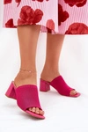 Klapki Damskie Na Obcasie Typu Słupek Fuksja Wenilan