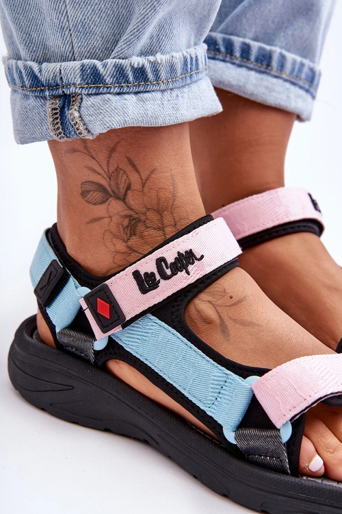 Damskie Sportowe Sandały Lee Cooper LCW-23-34-1688L Różowo-Niebieskie