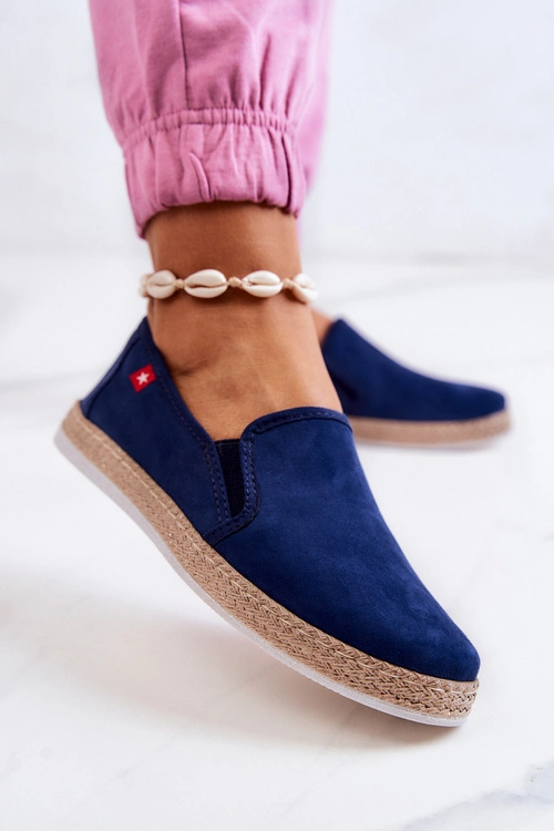 Damskie Espadryle Wsuwane Big Star JJ276003 Granatowe
