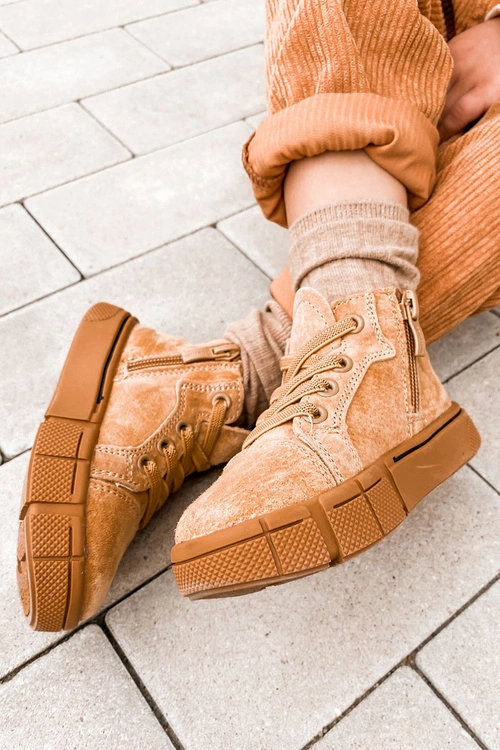 Dziecięce Wysokie Trampki Na Suwak Camel Boone