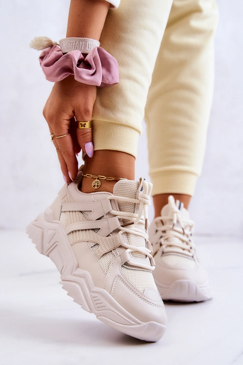 Damskie Sportowe Buty Sneakersy Beżowe Daren