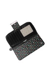 Damski Duży Portfel Na Suwak Kropki Czarny Lunelly