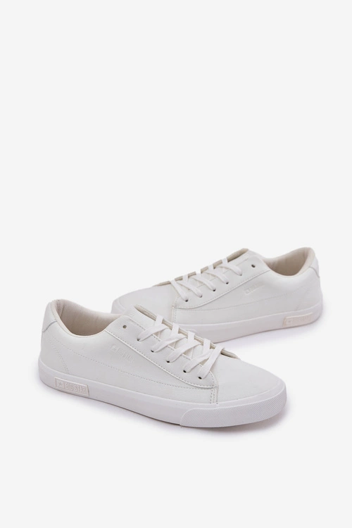 Męskie Klasyczne Niskie Trampki Z Eko Skóry Big Star NN174250 Białe