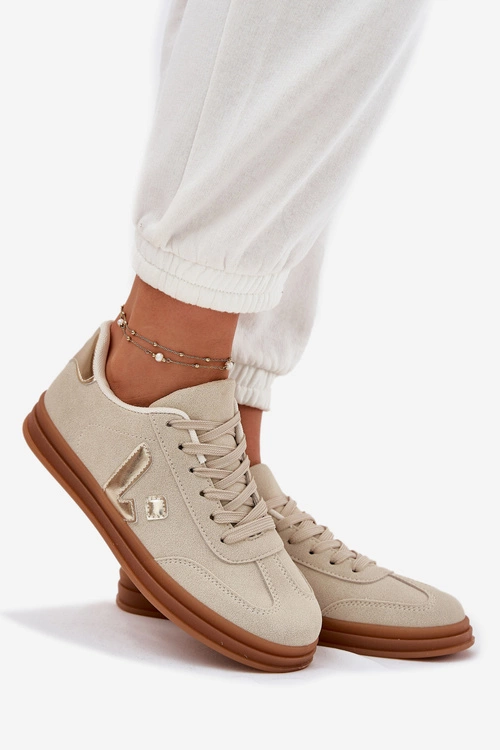 Sneakersy Damskie Eko Zamszowe Beżowe Micca