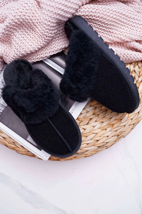 Damskie Klapki Papcie Czarne Mirendy