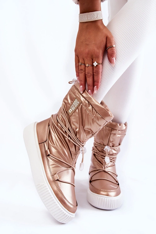 Damskie Ocieplane Śniegowce Big Star KK274194 Beżowe