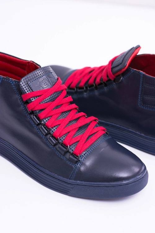 Męskie Skórzane Tenisówki Granatowe Torres