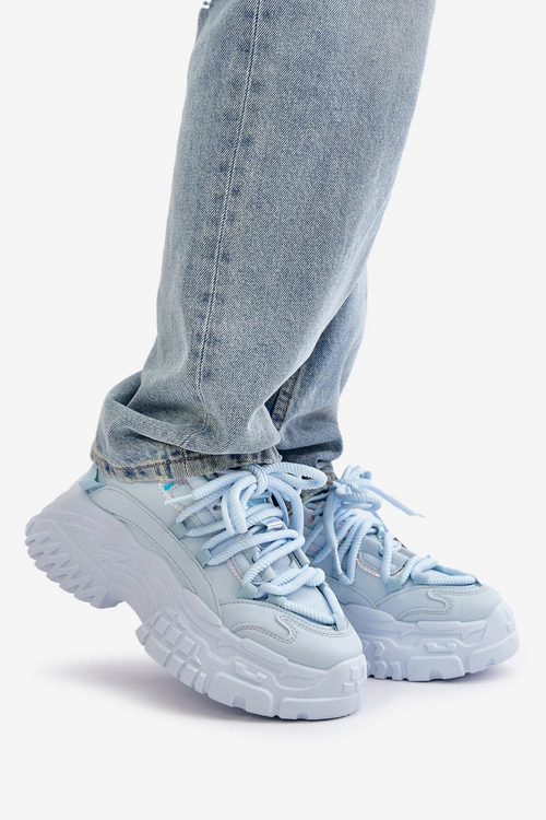 Sneakersy Damskie Na Masywnej Podeszwie Niebieskie Nevela