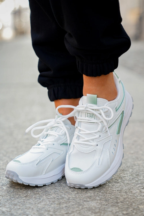 Buty Sportowe Damskie Big Star NN274A095 HI-POLY SYSTEM Biało-Zielone