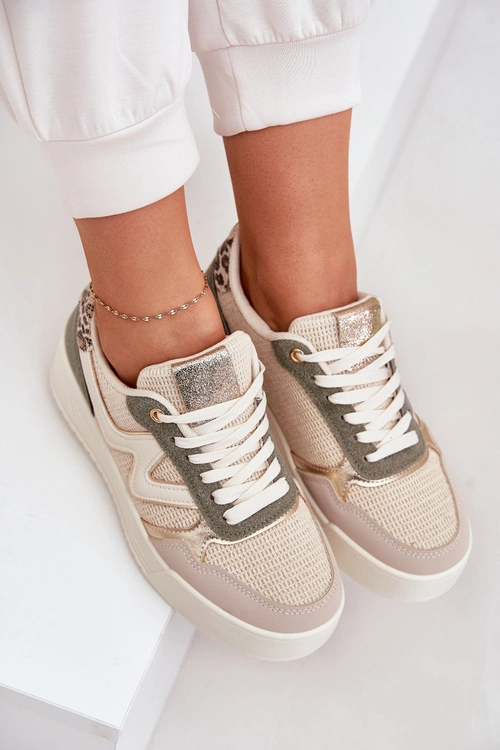 Buty Sportowe Damskie Na Platformie Panterka Zielone Lorori