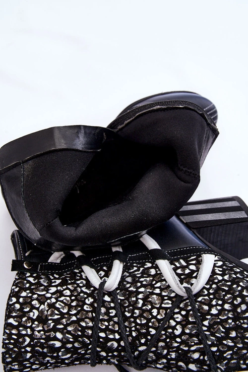 Damskie Skórzane Botki Na Obcasie Maciejka 05605-01 Czarno-Białe