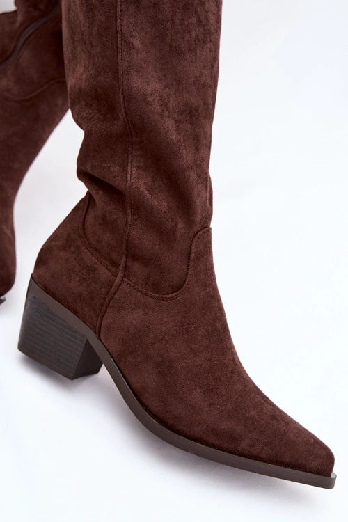 Kozaki Kowbojki Damskie Czekoladowe Jazelle