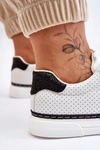 Niskie Damskie Trampki Z Perforacją Biało-Czarne Daxton