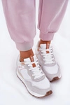 Zamszowe Lekkie Buty Sportowe Damskie Big Star RR274235 HI-POLY SYSTEM Beżowe