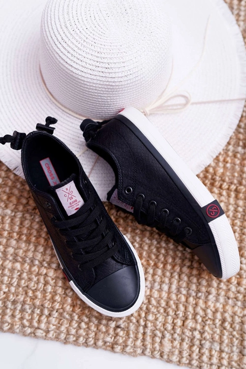 Trampki Damskie Cross Jeans Czarne DD2R4060