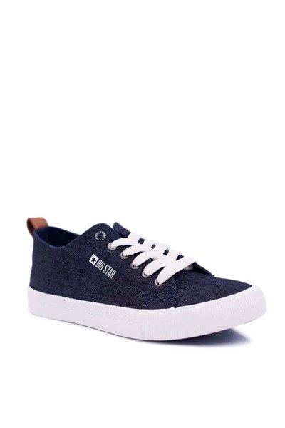 Trampki Męskie Big Star Klasyczne Jeans Granatowe DD174164
