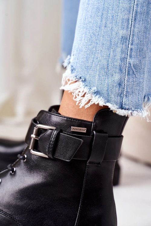 Damskie Ocieplane Workery Cross Jeans EE2R4086C Czarne