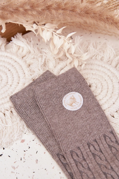 Długie Wełniane Skarpetki Damskie Szare