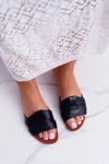 Czarne Damskie Klapki Sluck