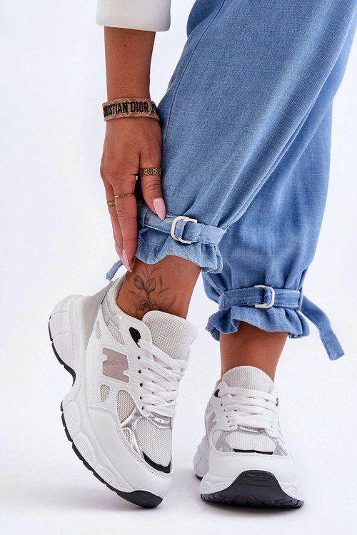 Modne Damskie Buty Sportowe Z Siateczką Białe Venice