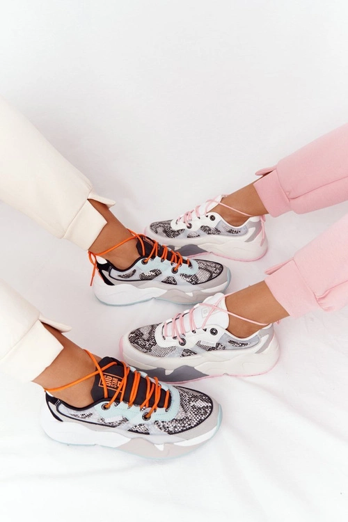 Damskie Sportowe Buty Memory Foam Big Star HH274324 Szaro-Zielone