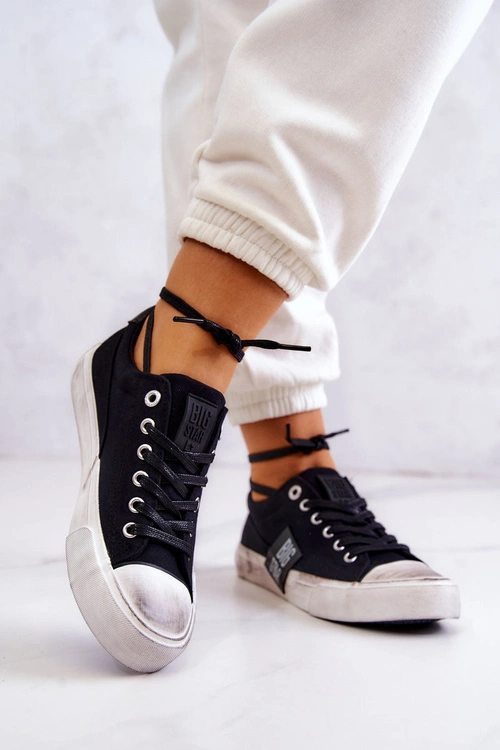 Damskie Tenisówki Trampki BIG STAR JJ274354 Czarno-Białe