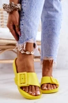 Klapki Damskie Big Star z Klamrą FF274A392 Żółte