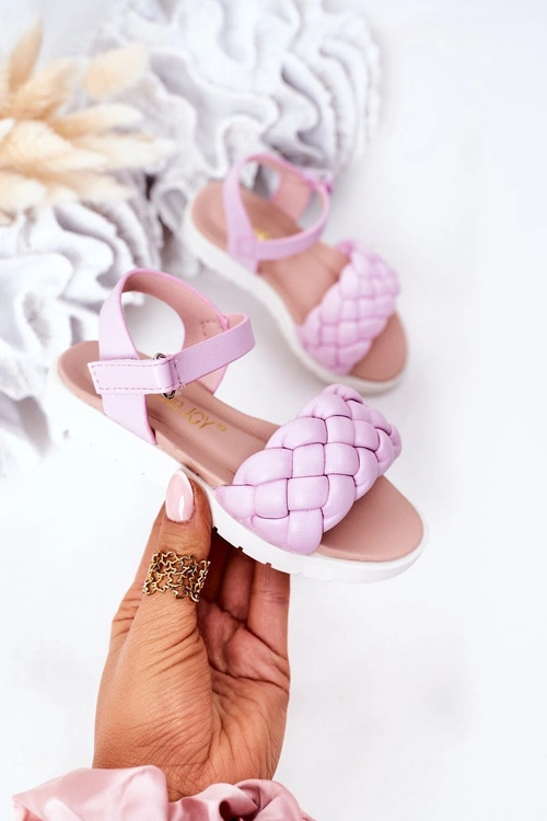 Dziecięce Sandały Z Plecionką Fioletowe Adella