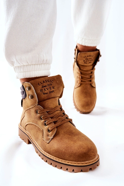 Damskie Ocieplane Trapery Na Suwak Camel Lenox