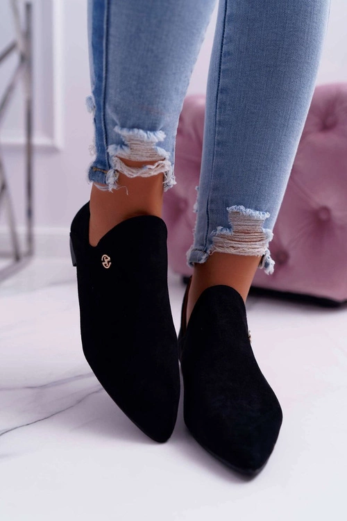 Lu Boo Botki Z Wycięciami Czarne Chelsea