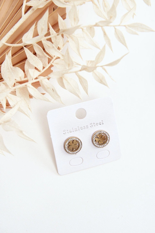 Kolczyki Ze Stali Nierdzewnej Koniczynki Złote