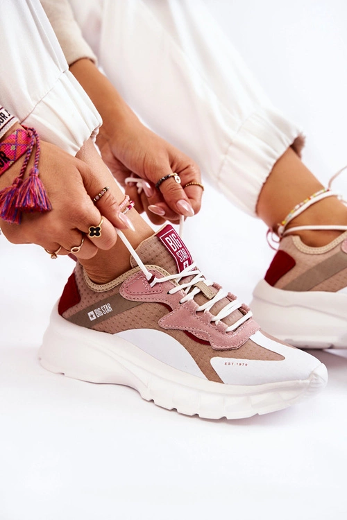 Damskie Buty Sportowe Big Star KK274055 Beżowe