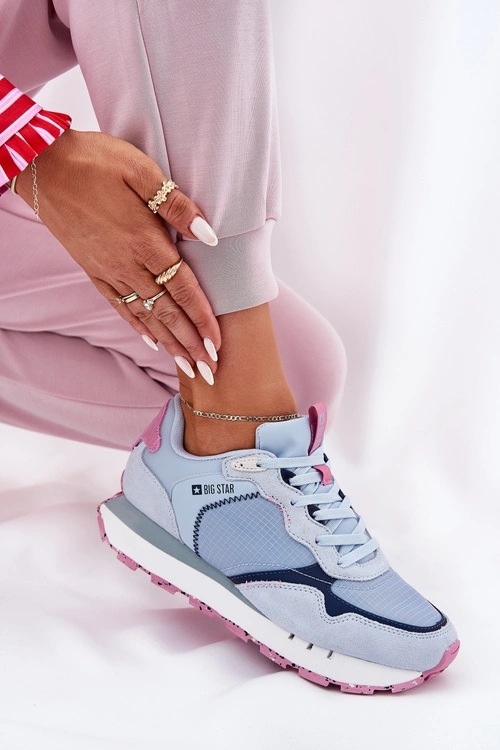 Zamszowe Lekkie Buty Sportowe Damskie Big Star RR274236 HI-POLY SYSTEM Niebieskie