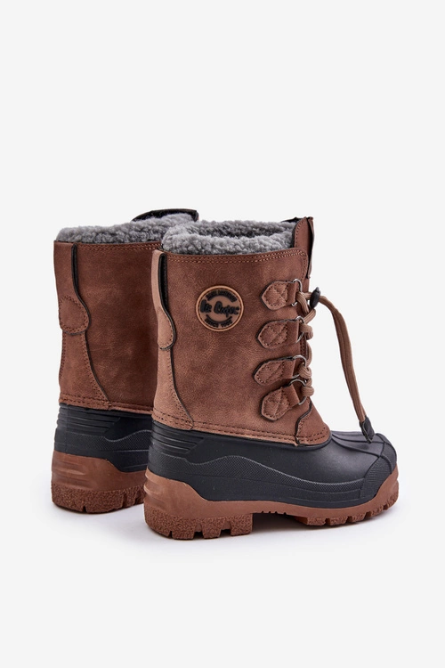 Wysokie Ciepłe Śniegowce Dziecięce Ze Ściągaczem Lee Cooper LCJ-24-44-2842K Brązowe