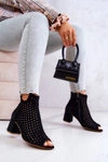 Skórzane Ażurowe Botki Maciejka 05420-43 Czarne