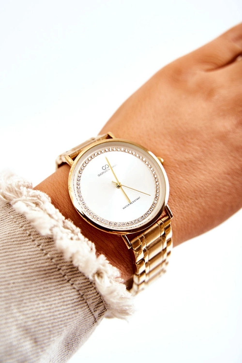 Damski Stalowy Zegarek Giorgio & Dario Z Cyrkoniami Złoty