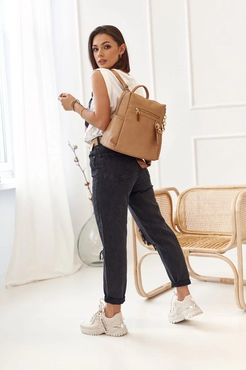 Damski Skórzany Plecak NOBO NBAG-K1800 Beżowy