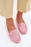 Damskie Zamszowe Mokasyny Jasnoróżowe Lenvie