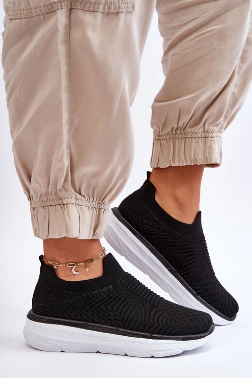 Damskie Wsuwane Buty Sportowe Czarne Ferive