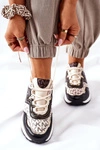 Logowane Sportowe Buty Sneakersy Beżowo-Czarne Always